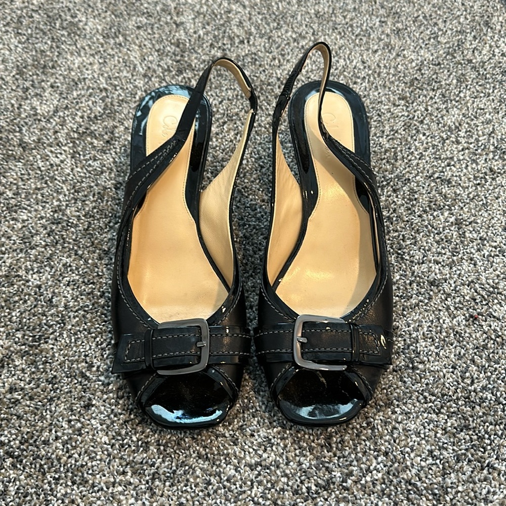 Cole Haan black slingbacks!